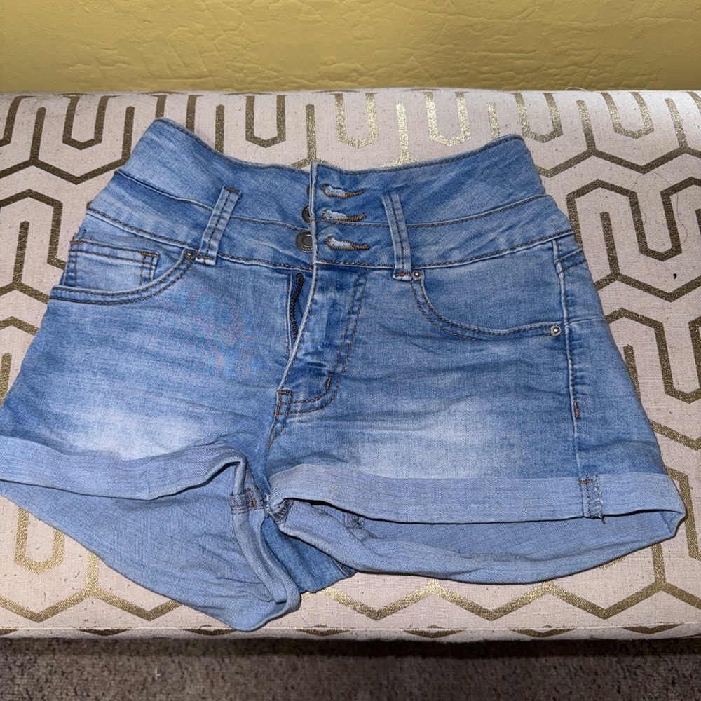 Casual Light Blue Denim Women's Shorts